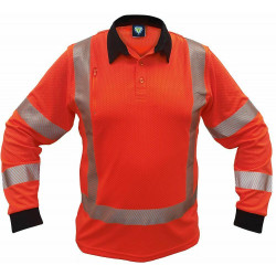 Caution MicroVent TTMC-W17 X-Back L/S Polo