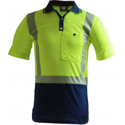 Caution Day/Night Segmented Tape Microfibre Polo