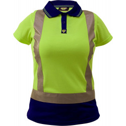 Caution Day/Night Womens Microfibre Polo