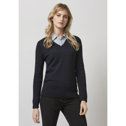 Biz Milano Womens V-Neck Pullover