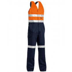 Bisley Hi-Vis Taped Easy-Action Dome Overalls - Reg Leg