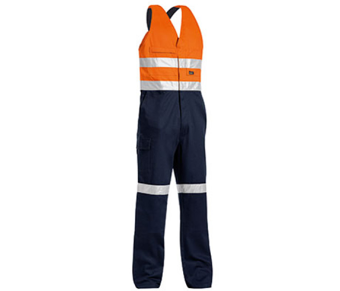 Bisley Hi-Vis Taped Easy-Action Dome Overalls - Reg Leg