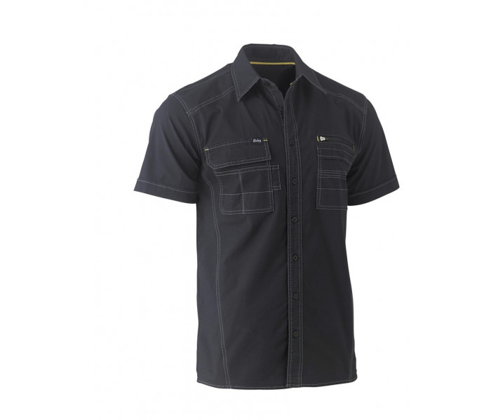 Bisley Flex & Move Utility Zip Stretch S/S Shirt